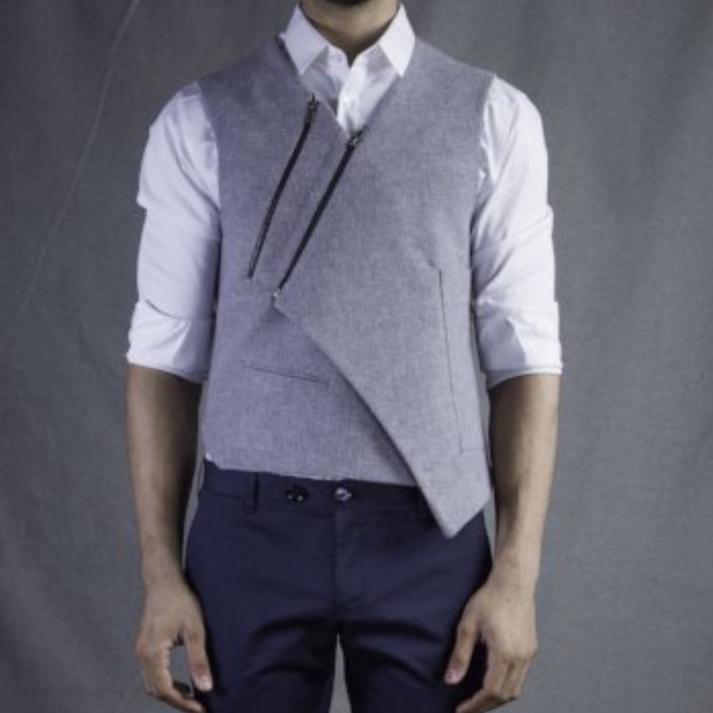 Chandan Gandhi Zipper Gilet